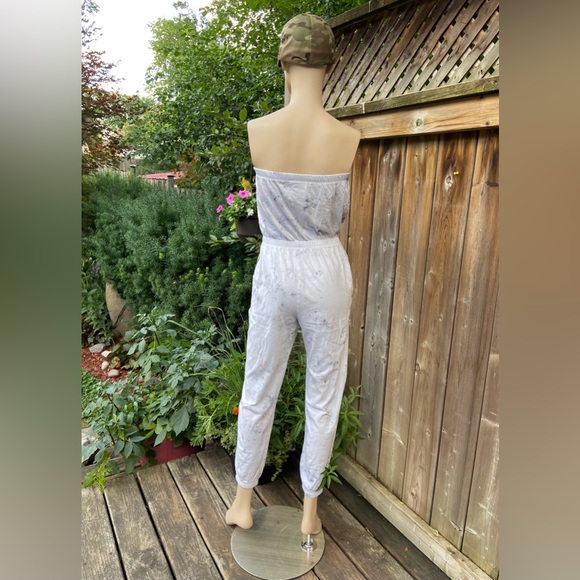 Hand Dyed Splatter Effect Tube Top Jumpsuit - Picture 6 of 14